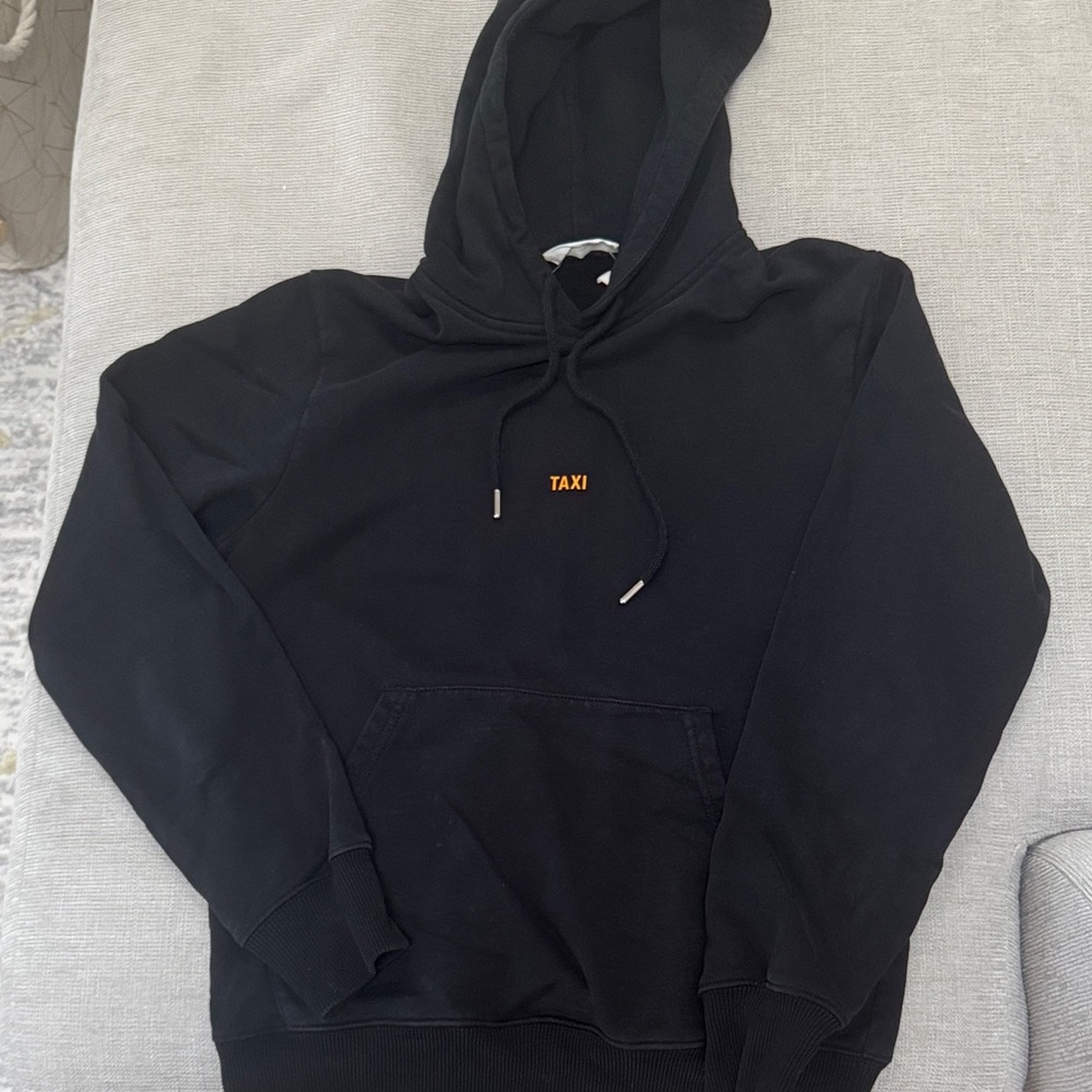 Helmut Lang TAXI Black Hoodie with Orange Detail